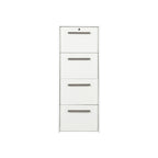 Classeur latéral à 4 tiroirs en grain de bois blanc - 48,5H x 18,5W x 17,5P