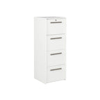 Classeur latéral à 4 tiroirs en grain de bois blanc - 48,5H x 18,5W x 17,5P