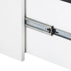 Classeur latéral à 4 tiroirs en grain de bois blanc - 48,5H x 18,5W x 17,5P
