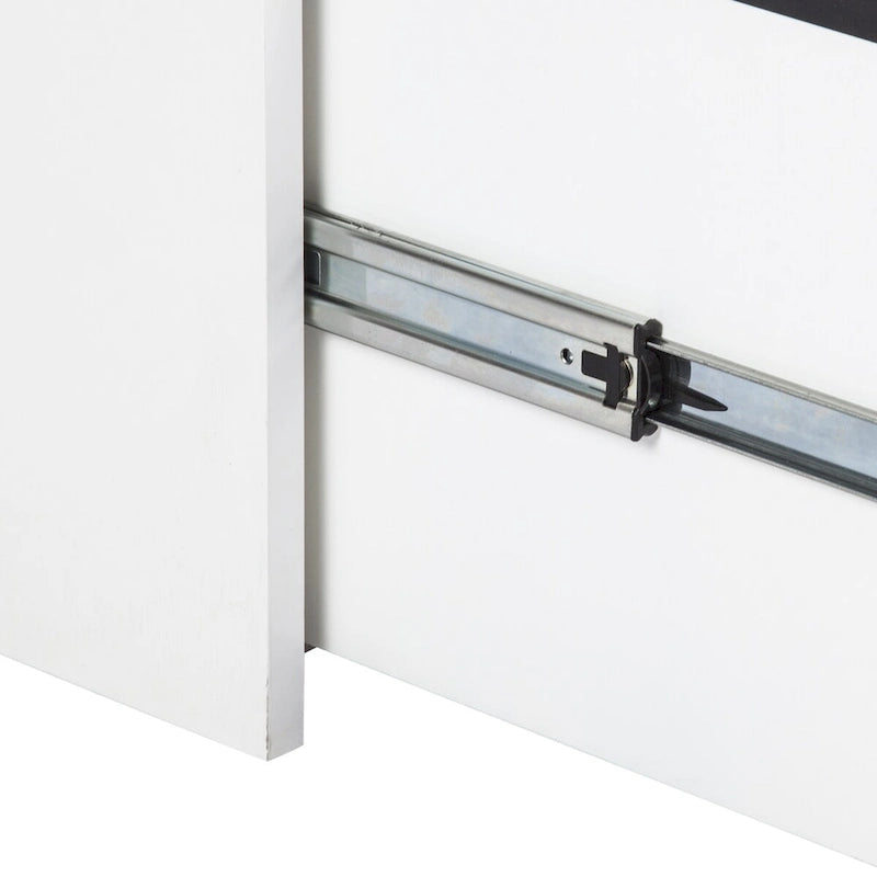 Classeur latéral à 4 tiroirs en grain de bois blanc - 48,5H x 18,5W x 17,5P