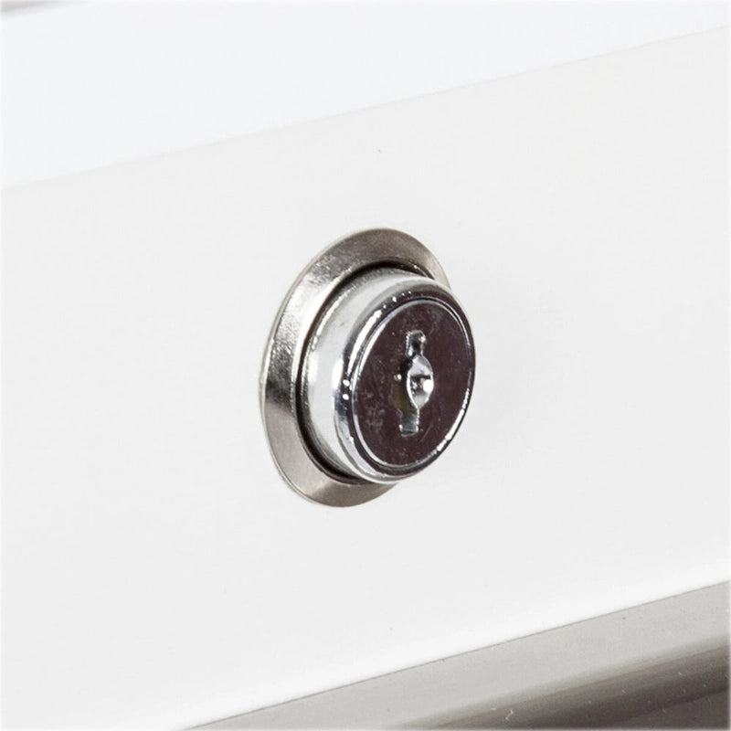 Classeur latéral à 4 tiroirs en grain de bois blanc - 48,5H x 18,5W x 17,5P