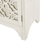 Vaisselier-buffet de salle à manger à 4 portes, crème, motif quatrefoil