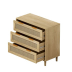 Meuble de rangement en rotin à 3 tiroirs