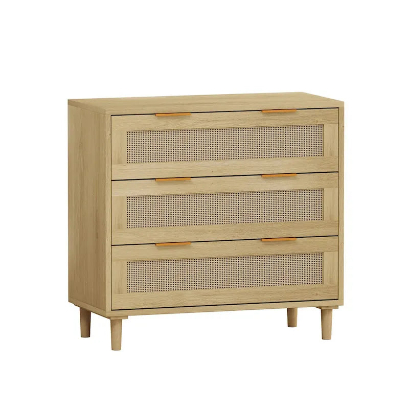 Meuble de rangement en rotin à 3 tiroirs