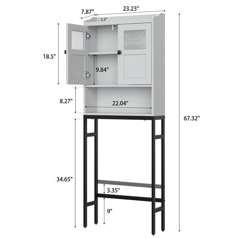 Meuble de rangement WC - 7,87P x 23,23L x 67,32H