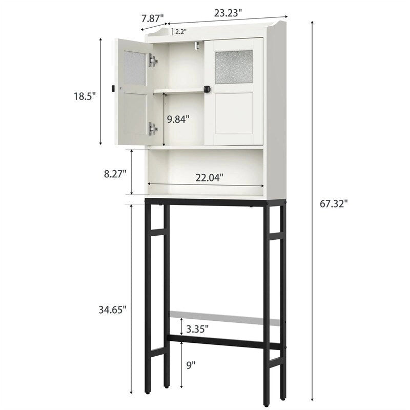 Meuble de rangement WC - 7,87P x 23,23L x 67,32H