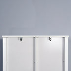 Meuble de rangement WC en bois avec étagères réglables - Blanc