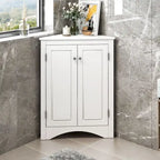 Meuble d'angle de rangement avec étagères réglables et portes