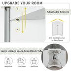 Meuble d'angle de rangement avec étagères réglables et portes