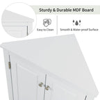 Meuble d'angle de rangement avec étagères réglables et portes