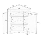 Meuble d'angle de rangement avec étagères réglables et portes