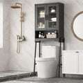 Meuble de Rangement WC avec Porte en Verre Trempé - 23,9cm P x 60cm L x 169cm H