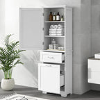 Meuble de rangement de salle de bain de 173 cm de haut avec tiroirs et étagère réglable