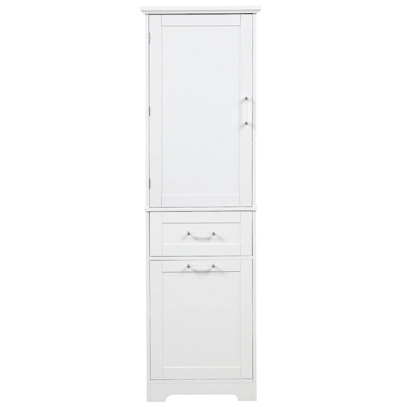 Meuble de rangement de salle de bain de 173 cm de haut avec tiroirs et étagère réglable