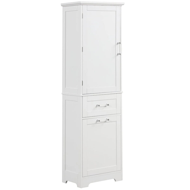 Meuble de rangement de salle de bain de 173 cm de haut avec tiroirs et étagère réglable