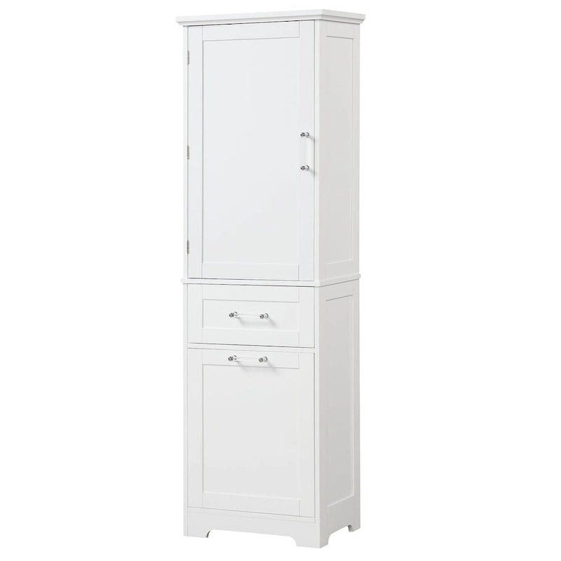 Meuble de rangement de salle de bain de 173 cm de haut avec tiroirs et étagère réglable