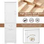 Meuble de rangement de salle de bain de 173 cm de haut avec tiroirs et étagère réglable