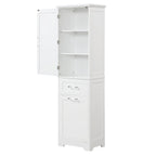 Meuble de rangement de salle de bain de 173 cm de haut avec tiroirs et étagère réglable