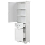 Meuble de rangement de salle de bain de 173 cm de haut avec tiroirs et étagère réglable