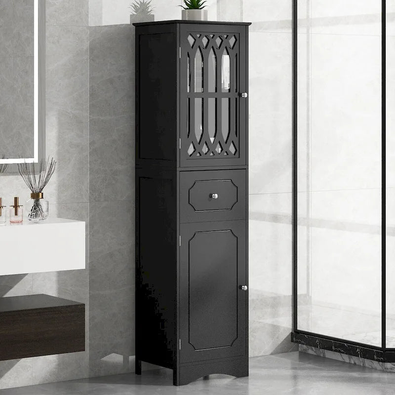 Meuble de rangement de salle de bain avec tiroir et portes