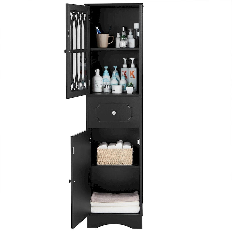 Meuble de rangement de salle de bain avec tiroir et portes