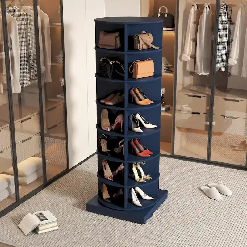Meuble à chaussures rotatif à 360° – 7 niveaux