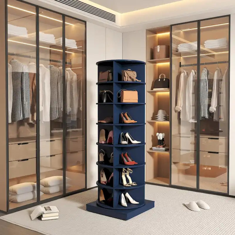 Meuble à chaussures rotatif à 360° – 7 niveaux