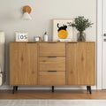 Bahut buffet avec 3 tiroirs et 2 portes, 120 cm, Naturel