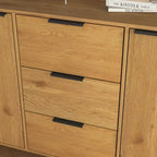 Bahut buffet avec 3 tiroirs et 2 portes, 120 cm, Naturel