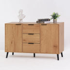 Bahut buffet avec 3 tiroirs et 2 portes, 120 cm, Naturel
