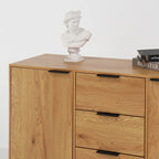Bahut buffet avec 3 tiroirs et 2 portes, 120 cm, Naturel