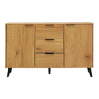 Bahut buffet avec 3 tiroirs et 2 portes, 120 cm, Naturel