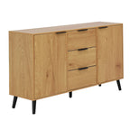 Bahut buffet avec 3 tiroirs et 2 portes, 120 cm, Naturel